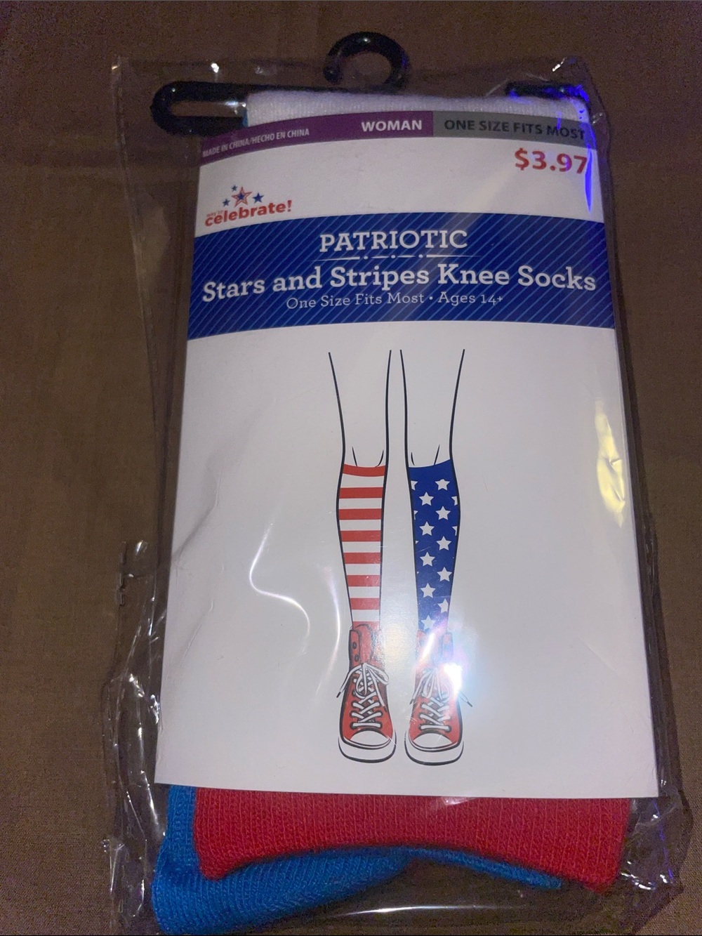 Patriotic Stars & Stripes Knee Socks - Red, White & Blue (NWT)